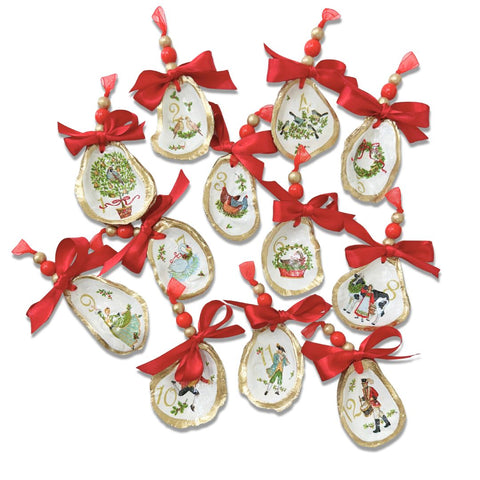 PREORDER 12 Days of Christmas Oyster Ornament Set