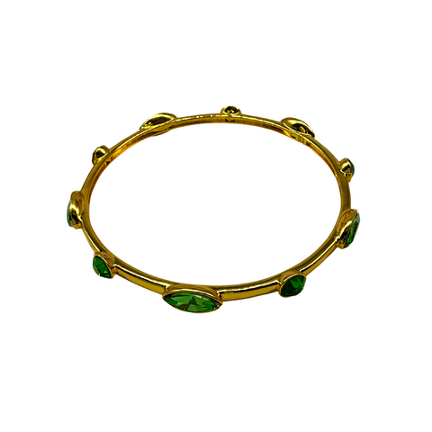 Green and Gold Bangle Bracelet