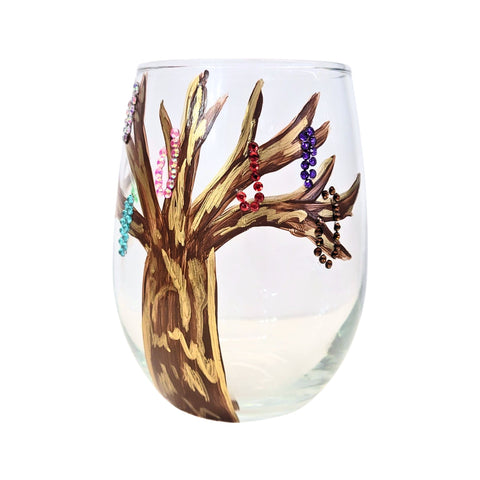 Bead Tree Stemless Wine Glass