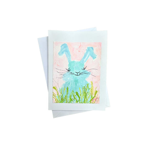 Hand-Painted Bunny Card 4x6
