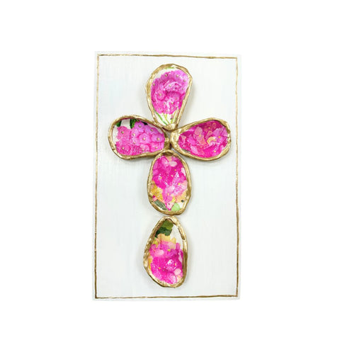 Pink Hydrangea Oyster Cross