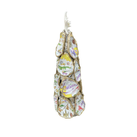 Louisiana Icon Decoupage Oyster Christmas Tree- 16"