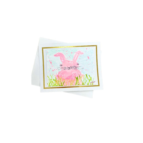 Hand-Painted Bunny Card 4x6