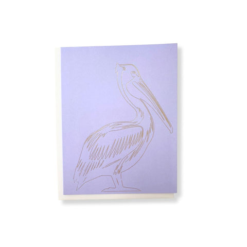 Gold Foiled Pelican Notecard