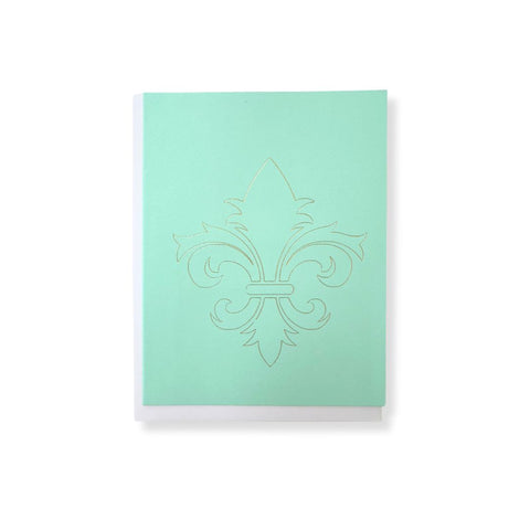 Gold Foiled Fleur de Lis Notecard