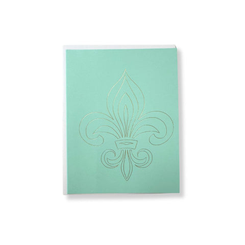 Gold Foiled Fleur de Lis Notecard