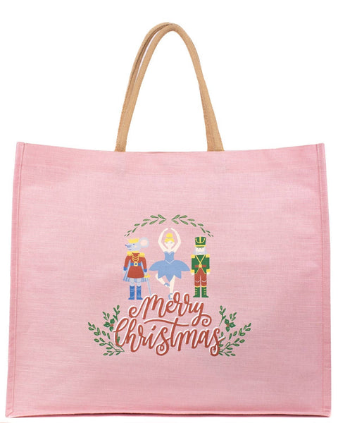 Merry Christmas Waltz Juco Carryall Tote