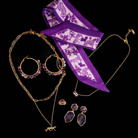 Al Hoop Earrings in Amethyst