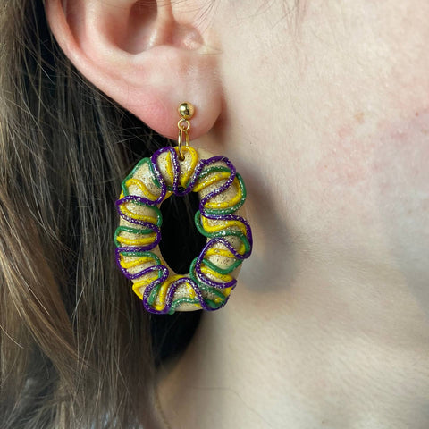 Handmade King Cake Earrings