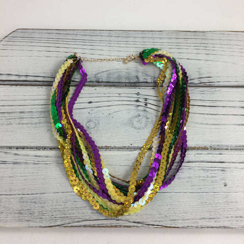 Mardi Gras sequin necklace 