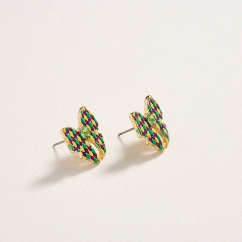 Mardi Gras Enamel Bow Earrings - 318 Art & Frame
