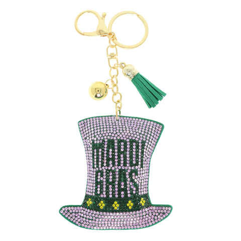 Mardi Gras Top Hat Jeweled Keychain - 318 Art & Frame