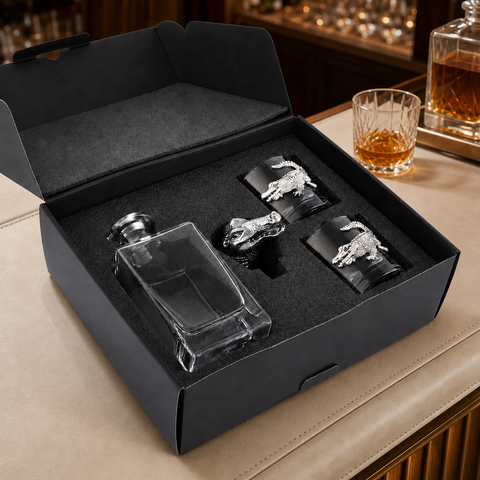 Alligator Decanter Set with Glasses