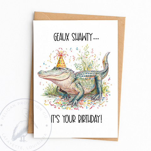 Party Gator Birthday Greeting Card - 318 Art & Frame