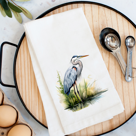 Blue Heron Kitchen Towel - 318 Art & Frame
