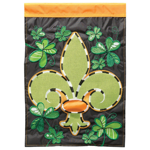 Fleur de Lis Shamrocks Garden Flag