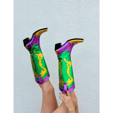 Mardi Gras Metallic Cowboy Boots