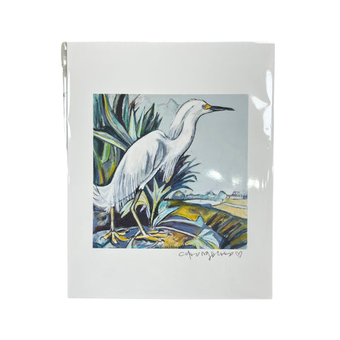 "Snowy White Heron" 8x10 Print