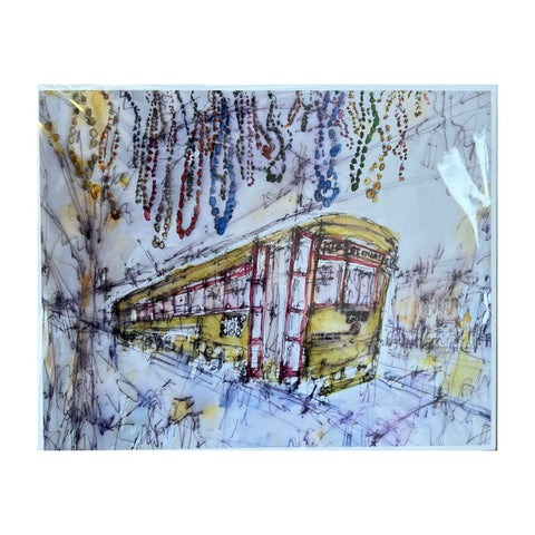 "St. Charles Street Car With Beads" Art Print 8x10