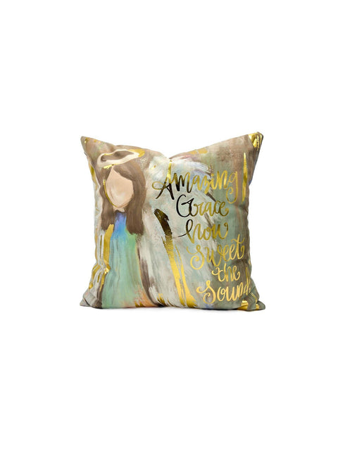 Gold Foil Amazing Grace Pillow