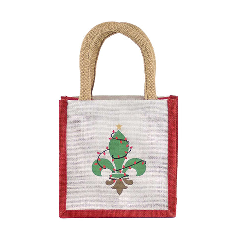 Christmas Fleur de Lis Petite Gift Tote