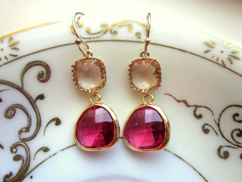 Two Tier Crystal Earrings