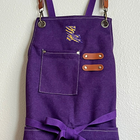 Louisiana Tiger Stripe Canvas Apron