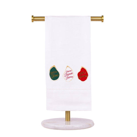 Oyster Noel Hemstitch Hand Towel