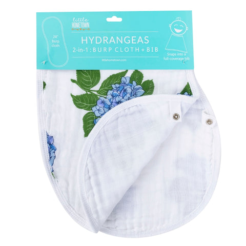 Hydrangeas Burp Cloth and Bib