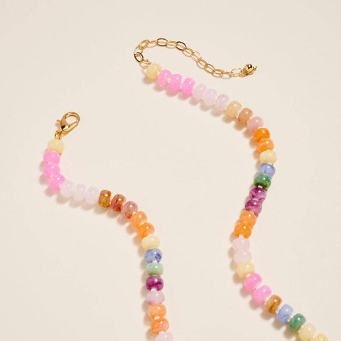Ombre Beaded Necklace with Ceramic Seashell Pendant