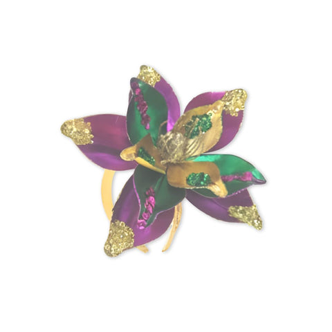 Mardi Gras Single Magnolia Headband