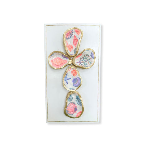 Neon Seashell Oyster Cross