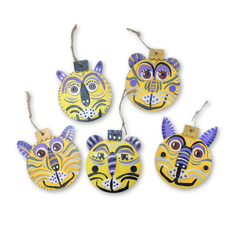 Purple & Gold Tiger Ornament