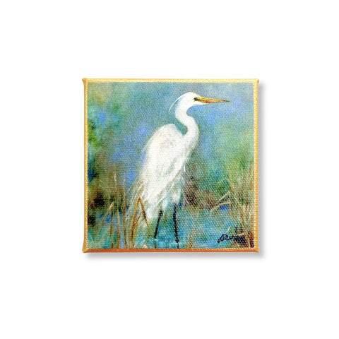 "Great White Egret" Mini Canvas - 318 Art & Frame