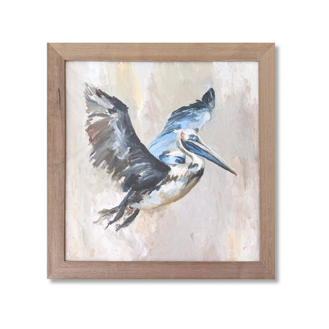 Pelican in Flight- Framed 23x23