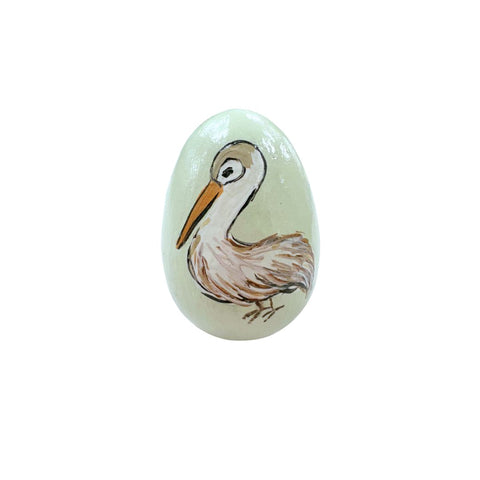 Hand-Painted Egg with Pelican