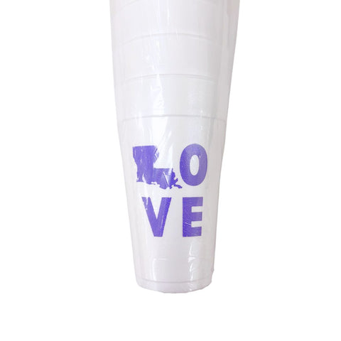 Louisiana Love Styrofoam Cups- Purple