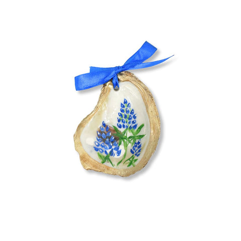 Bluebonnet Hand Painted Oyster Ornament
