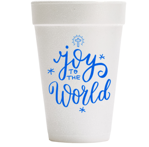 Joy to the World Christmas Styrofoam Cups