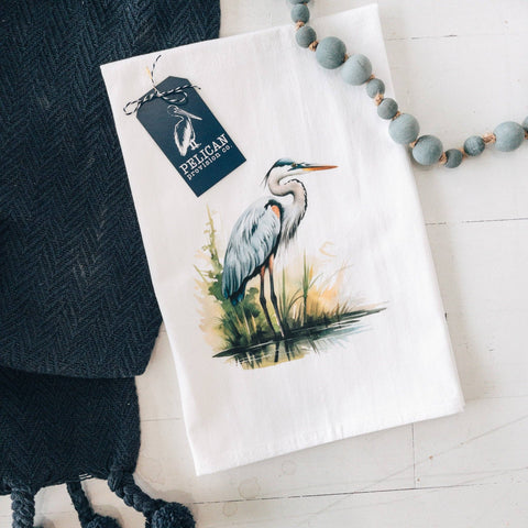Blue Heron Kitchen Towel - 318 Art & Frame