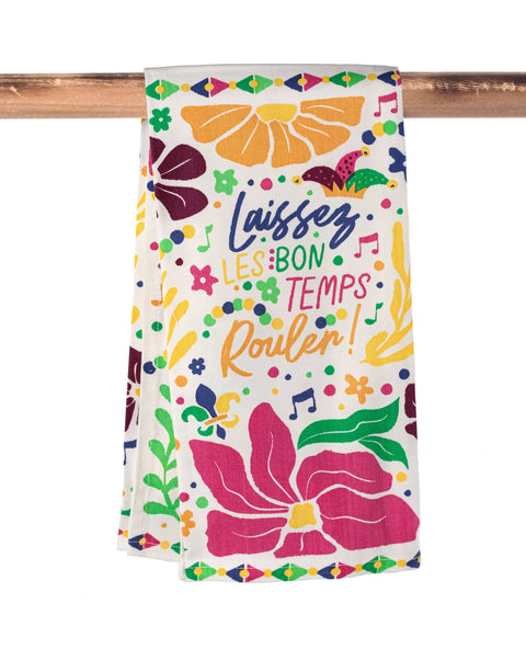 Kitchen Towel - Mardi Gras Flowers