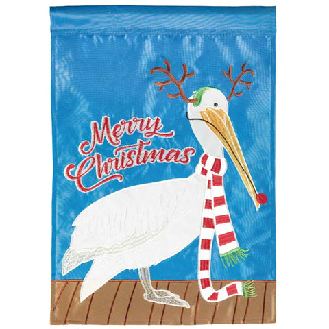 Christmas Pelican Garden Flag