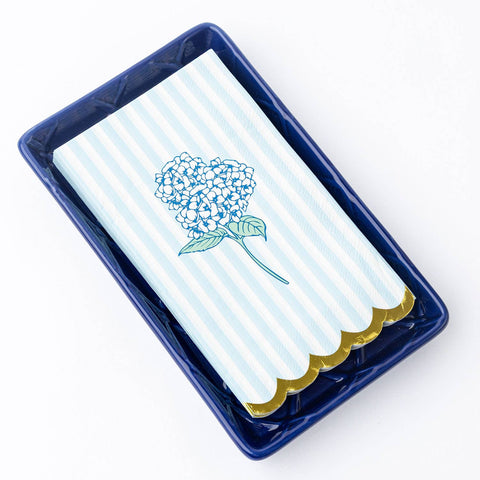 Navy Textured Ceramic Guest Towel Tray, angle view - 318 Art & Frame