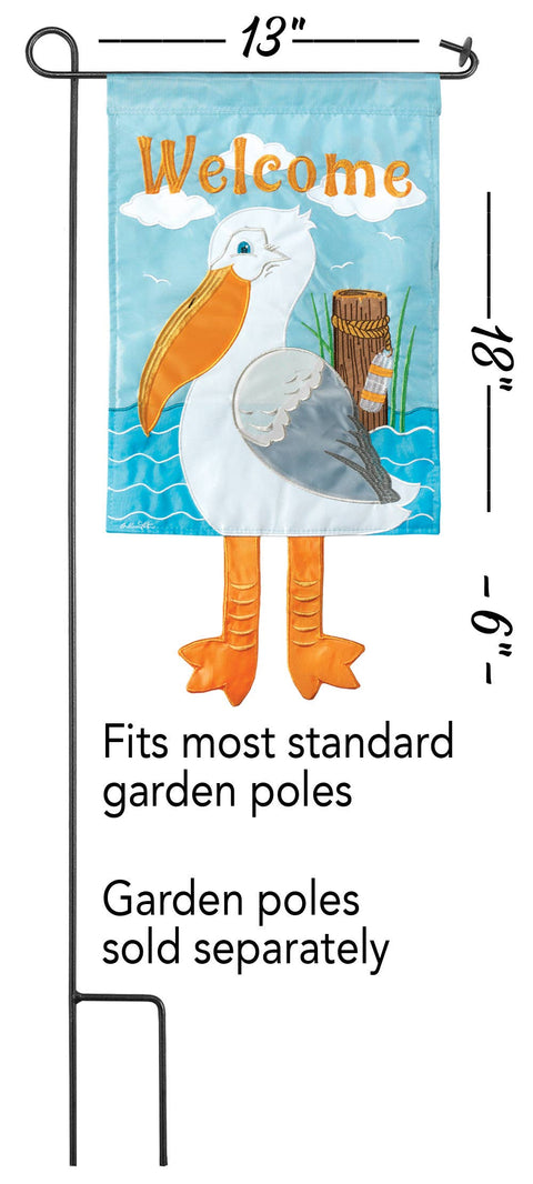 Pelican Crazy Garden Flag