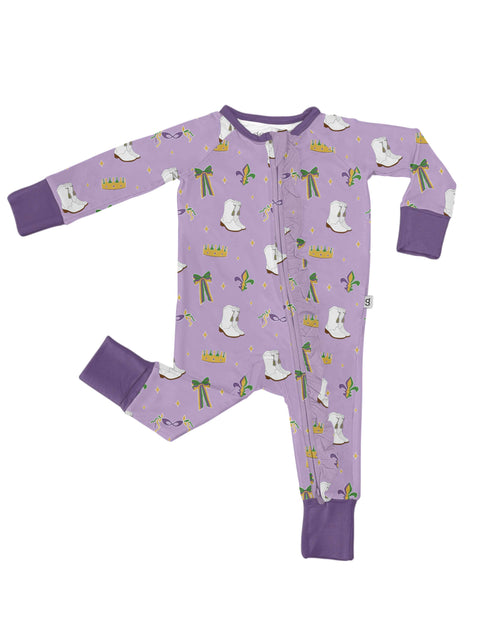 Mardi Gras Queen  - LS Convertible Zip PJs