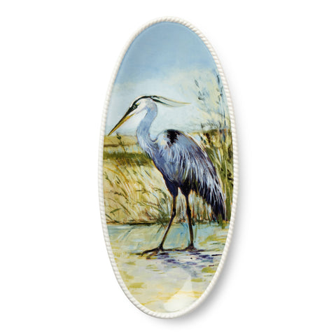 Blue Heron Oval Platter, 19.5" x 8.5" - 318 Art & Frame