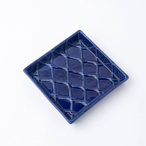 Navy Textured Ceramic Beverage Napkin Tray, detail - 318 Art & Frame