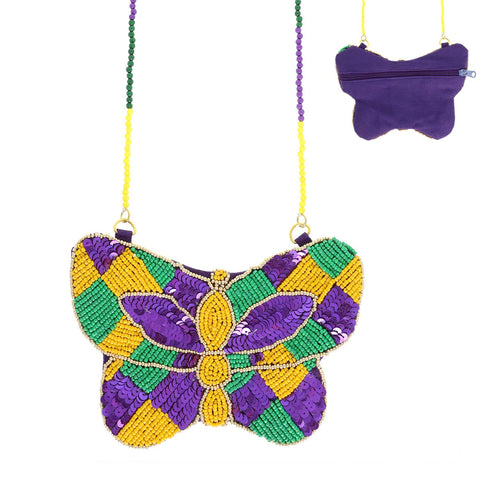 Mardi Gras Butterfly Crossbody Bag - 318 Art & Frame