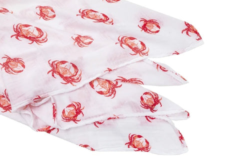 Pink Crab Swaddle Blanket