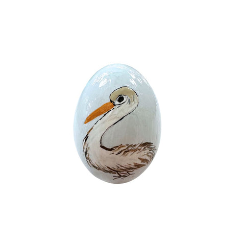 Hand-Painted Egg with Pelican